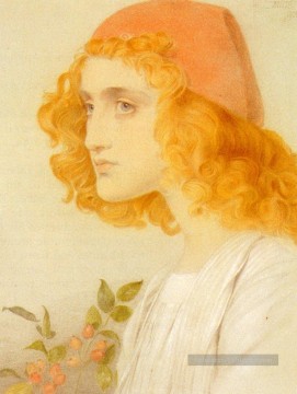  Frederick Peintre - Le bonnet rouge peintre victorien Anthony Frederick Augustus Sandys